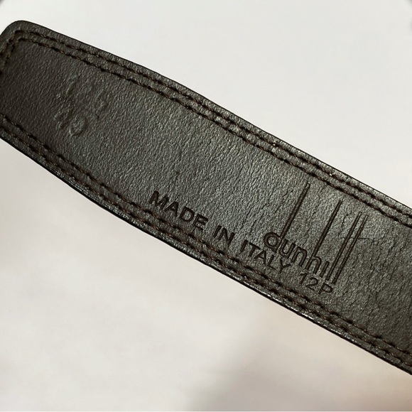 DUNHILL black leather silver square buckle belt - Picture 8 of 10